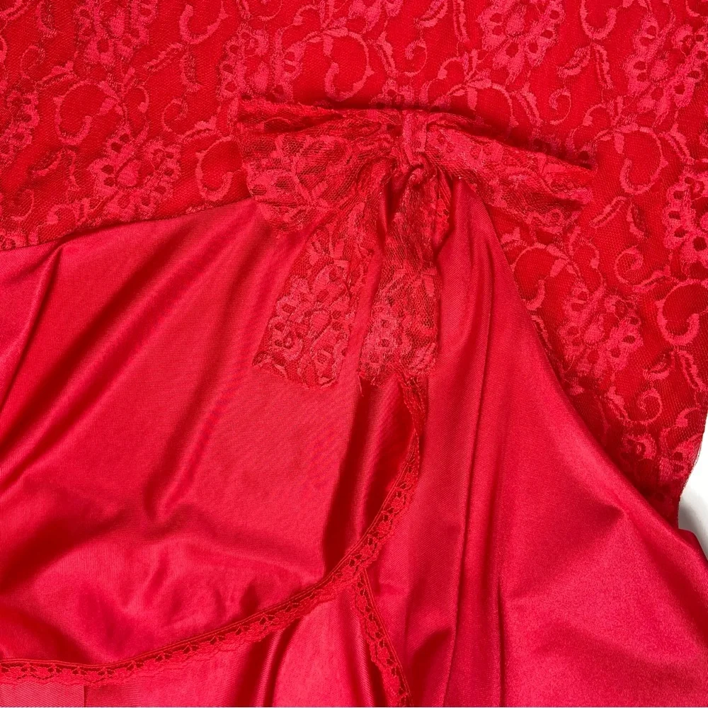 The International Boutique by Undercover Wear Vintage Red Lace Nightgown